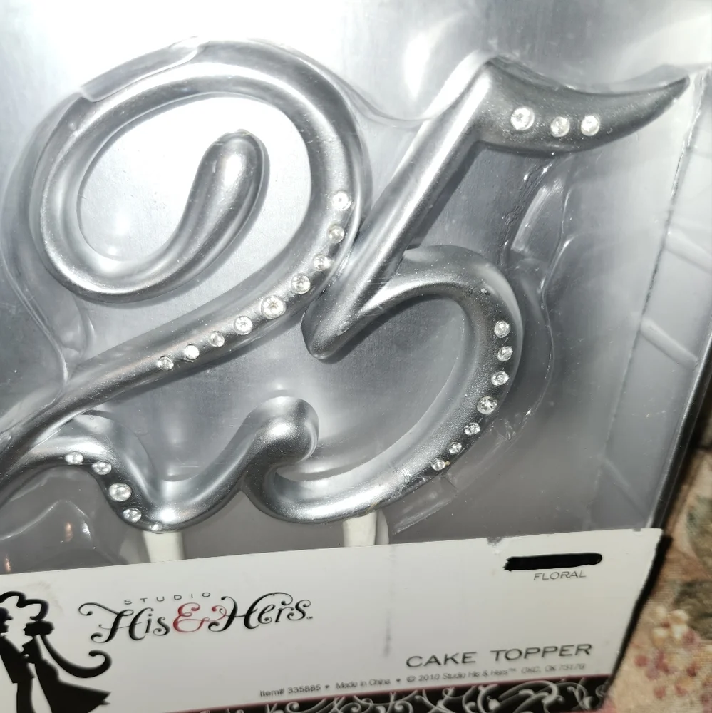 Silver Cake Topper